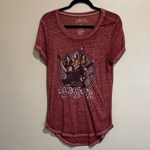 Red Aerosmith Graphic T-Shirt